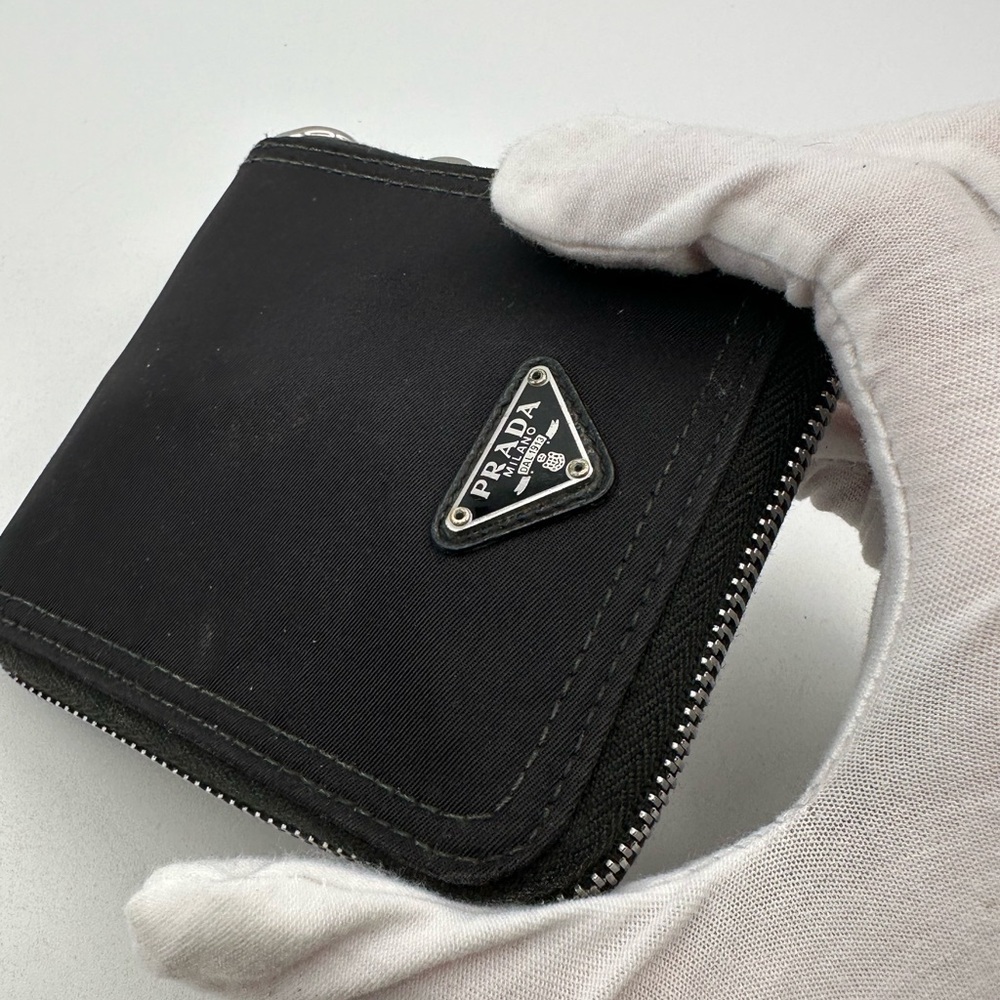 Prada Black Nylon Compact Zip-Around Wallet - Picture 3 of 15